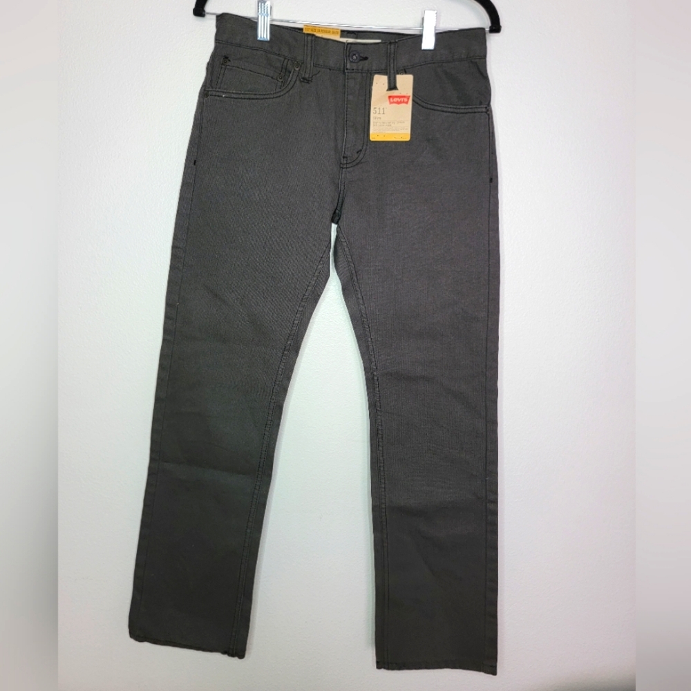 Levi's 511 Slim Slightly Tapered Leg Men Jeans Gray Size Waist 28 Length 28 (1)